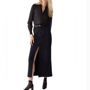 J. Crew Denim Maxi Skirt in Washed Black